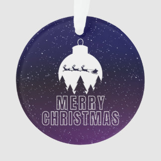 Whimsical Santa's Sleigh en Midnight uitzicht Ornament