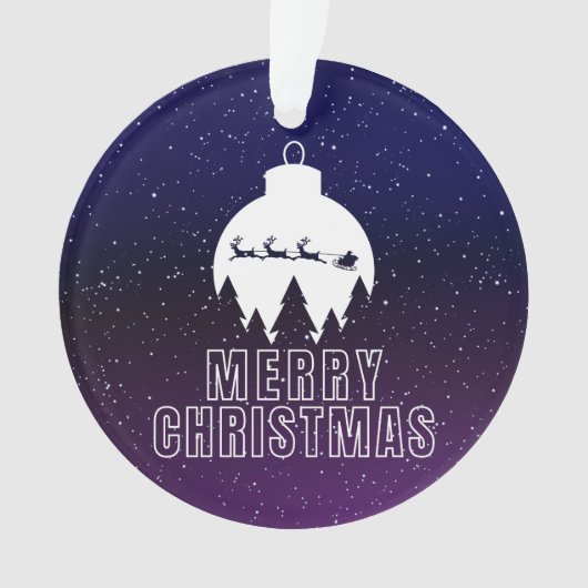 Whimsical Santa's Sleigh en Midnight uitzicht Ornament (voorkant)