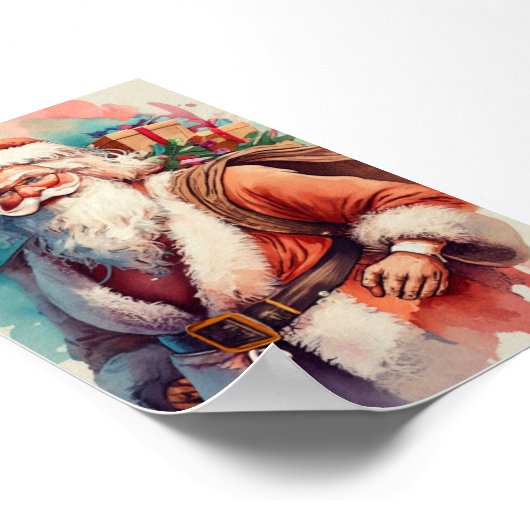 Whimsical Santa's Winter Dance Poster (Hoek)