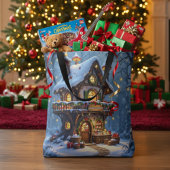 Whimsical Santa's Workshop Christmas   Tote Bag