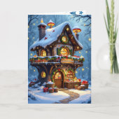 Whimsical Santa's Workshop Personalized Christmas Feestdagen Kaart (Voorkant)