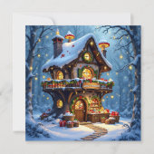 Whimsical Santa's Workshop Personalized Christmas Feestdagenkaart (Voorkant)