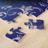 Whimsical sapphire blue en Silver skull Legpuzzel (Zijkant)