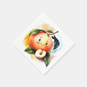 Whimsical Sappige Fruitperzik Verjaardag Servet (Hoek)