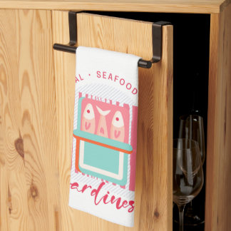 Whimsical Sardines Kuststrand Theedoek