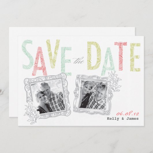 Whimsical Save the Date (Voorkant / Achterkant)