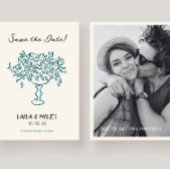 Whimsical Save the date bloemen trouwkaart