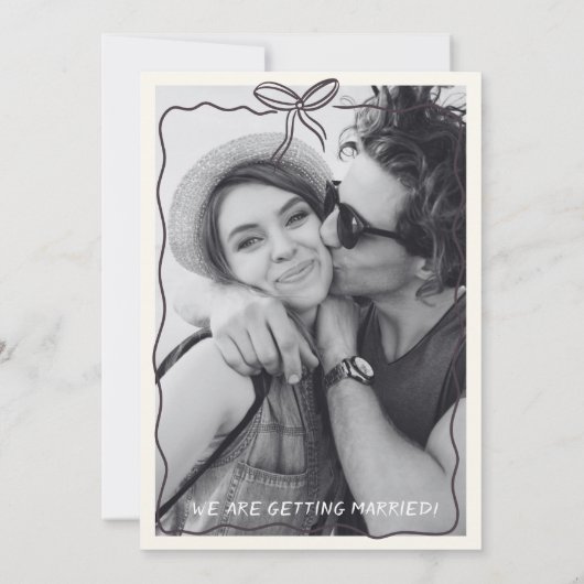 Whimsical Save the date champagne tower wedding (Achterkant)