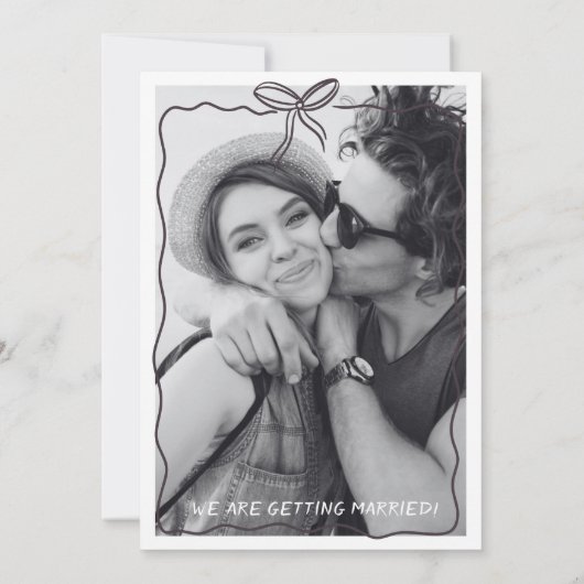 Whimsical Save the date champagne tower wedding (Achterkant)