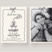 Whimsical Save the date champagnetoren bruiloft