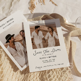 Whimsical Save the Date Foto Minimalistisch Kaart