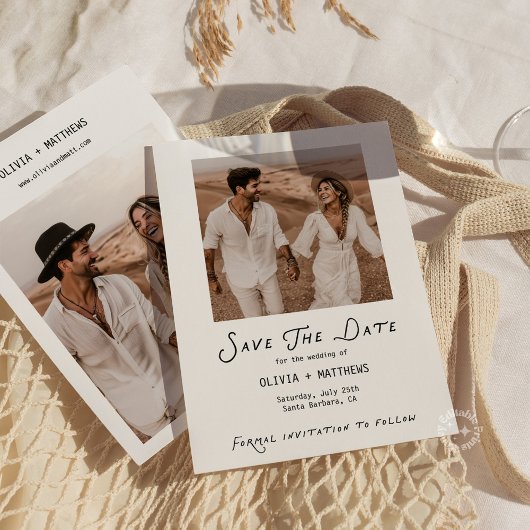 Whimsical Save the Date Foto Minimalistisch Kaart