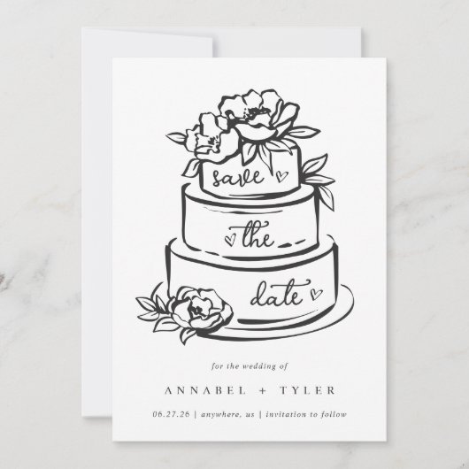 Whimsical Save The Date Kaart (Voorkant)
