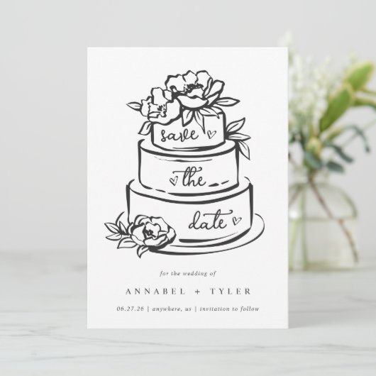 Whimsical Save The Date Kaart (Staand voorkant)