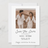 Whimsical Save the Date Photo Minimalist Kaart (Voorkant)
