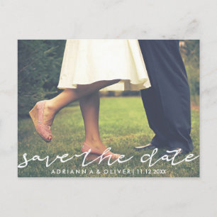Whimsical Save the Date Typography Photo Aankondigingskaart