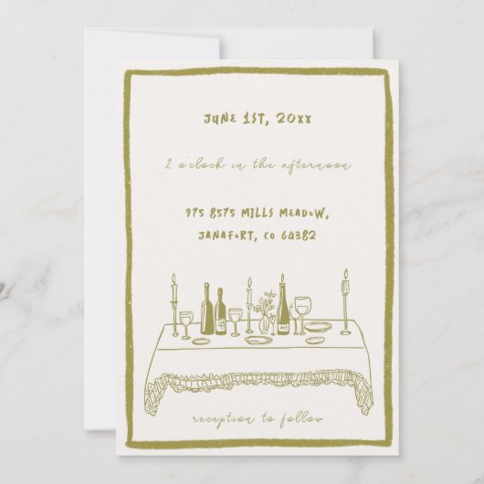 Whimsical Save The Date Uitnodiging (Achterkant)