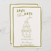 Whimsical Save The Date Uitnodiging (Voorkant / Achterkant)