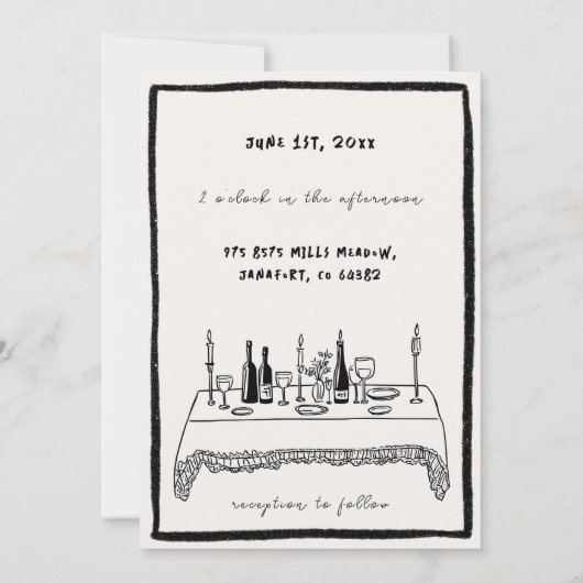 Whimsical Save the Date Uitnodiging (Achterkant)