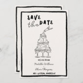 Whimsical Save the Date Uitnodiging (Voorkant / Achterkant)