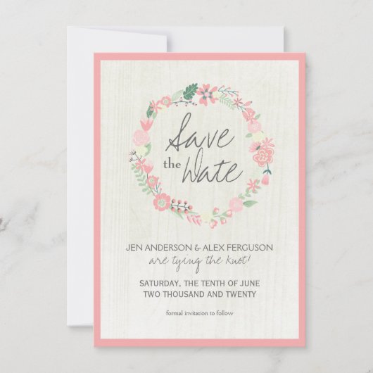 Whimsical Save the Date Wedding Card (Voorkant)