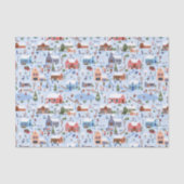 Whimsical Scandi Hygge Christmas Village Pastel Tissuepapier (Voorkant)