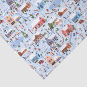 Whimsical Scandi Hygge Christmas Village Pastel Tissuepapier (Detail)
