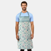 Whimsical Scandi Kerstbomen en Sterren Schort (Gedragen)