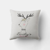 Whimsical Scandinavian Deer Personalized Kussen (Achterkant)