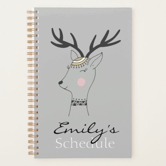 Whimsical Scandinavian Deer Personalized Planner (Voorkant)