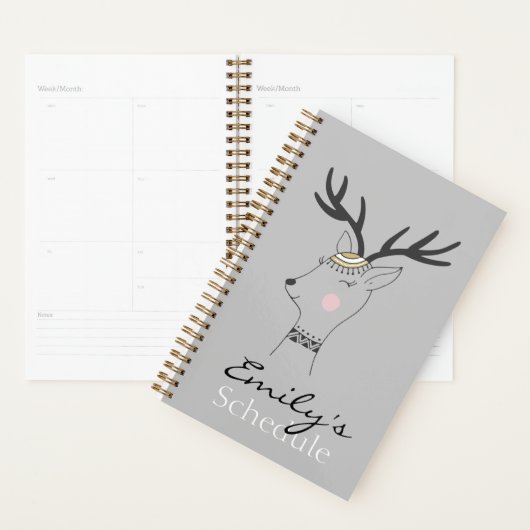 Whimsical Scandinavian Deer Personalized Planner (Display)