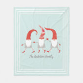 Whimsical Scandinavian Gnomes Vakantie met Naam Fleece Deken (Voorkant)