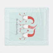 Whimsical Scandinavian Gnomes Vakantie met Naam Fleece Deken (Voorkant (Horizontaal))