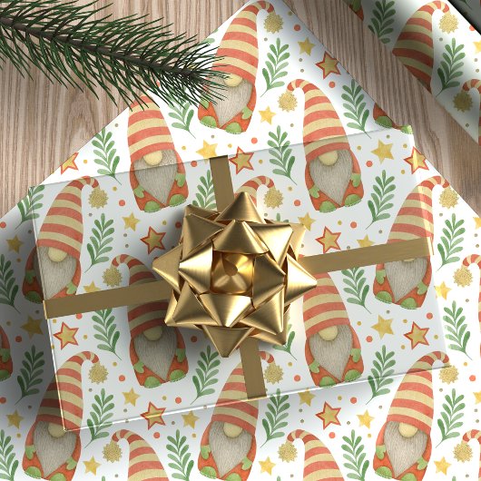Whimsical Scandinavische kabouters Kerstmis Cadeaupapier