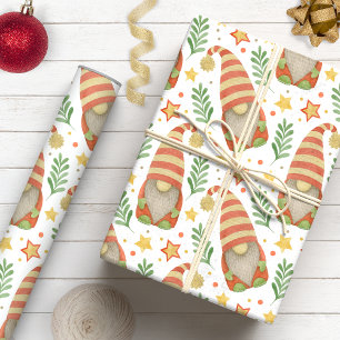 Whimsical Scandinavische kabouters Kerstmis Cadeaupapier