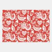 Whimsical Scandinavische kerstvogels Inpakpapier Vel (Voorkant 2)