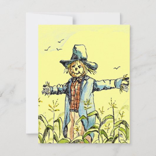 WHIMSICAL SCARECROW Corn Maze PARTITY INVITATION Kaart (Voorkant)