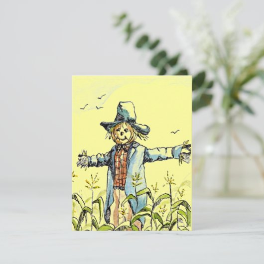 WHIMSICAL SCARECROW Corn Maze PARTITY INVITATION Kaart (Staand voorkant)
