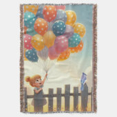 Whimsical/schattig ballon meisje kunst deken (Voorkant Verticaal)