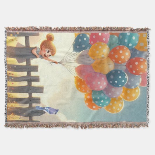 Whimsical/schattig ballon meisje kunst deken (Voorkant)
