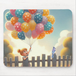 Whimsical/schattig ballon meisje kunst muismat