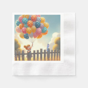Whimsical/schattig ballon meisje kunst servet