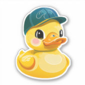 Whimsical schattig geel rubber eend decal sticker (Voorkant)