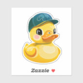 Whimsical schattig geel rubber eend decal sticker (Vel)
