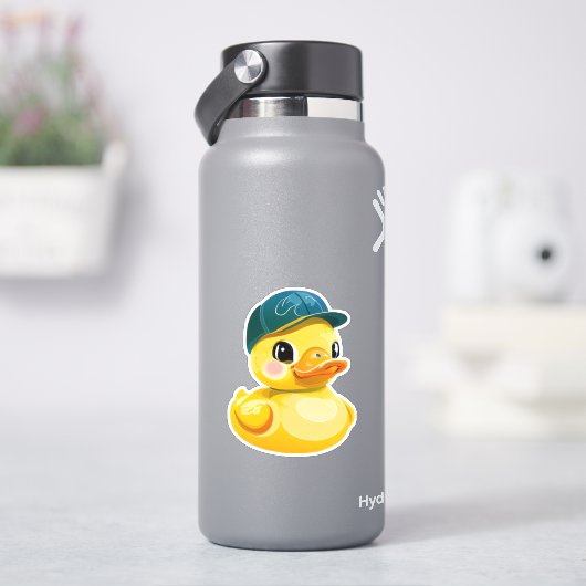 Whimsical schattig geel rubber eend decal sticker (HydroFlask)
