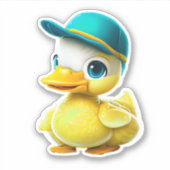 Whimsical schattig geel rubber eend decal sticker (Voorkant)