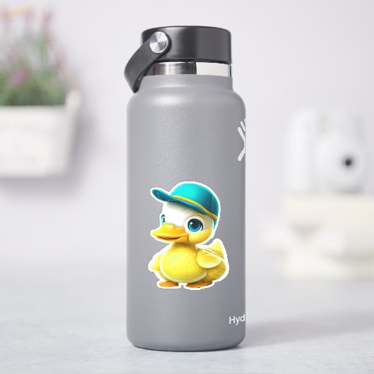Whimsical schattig geel rubber eend decal sticker (HydroFlask)