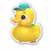 Whimsical schattig geel rubber eend decal sticker (Voorkant)