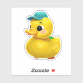Whimsical schattig geel rubber eend decal sticker (Vel)