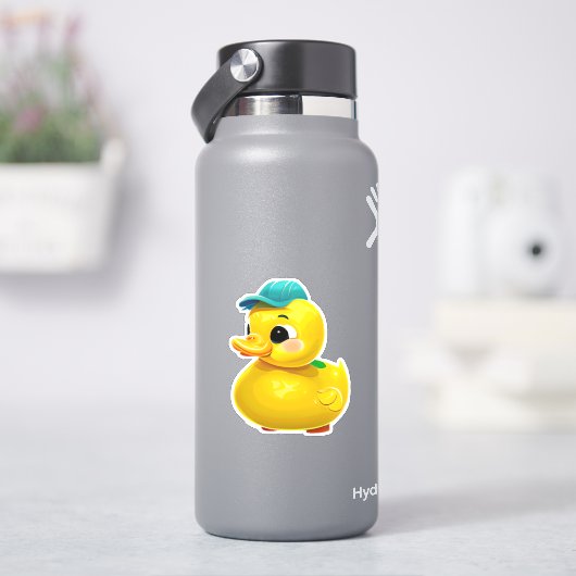 Whimsical schattig geel rubber eend decal sticker (HydroFlask)